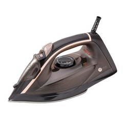 AFRA Steam Iron, 2600W, 350ml capacity, Black & Gold, Ceramic Coated Soleplate, Vertical Steam, ESMA Approved AF-2600IRBG, 2 Years Warranty.